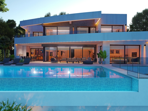 Exclusiva villa en construcción con vistas al mar en Moraira