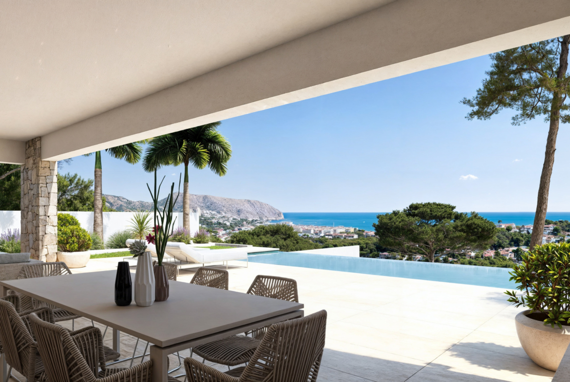 Espectacular villa de diseño con vistas al mar en Moraira