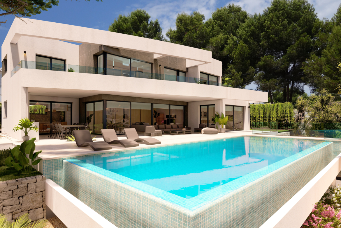 Exclusiva villa en construcción con vistas al mar en Moraira