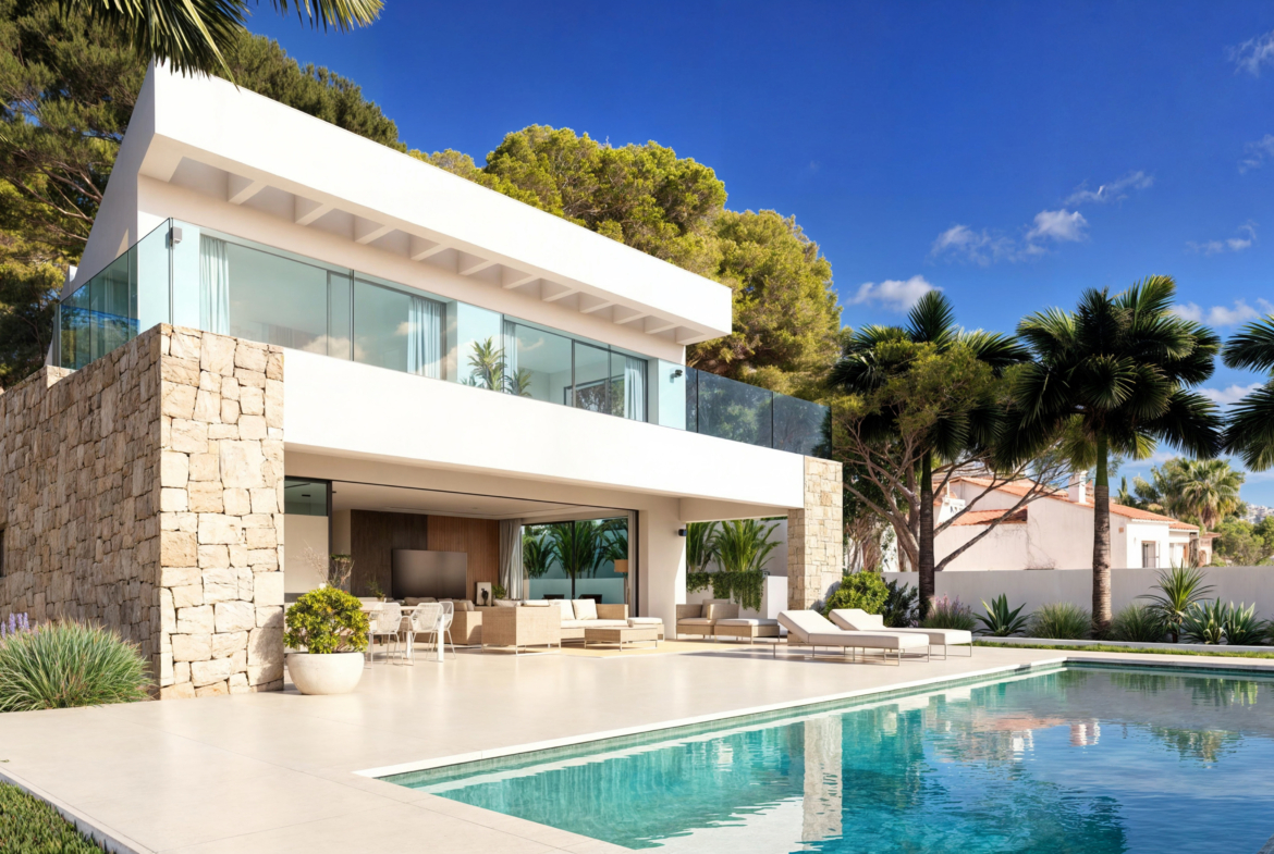 Espectacular villa de diseño con vistas al mar en Moraira