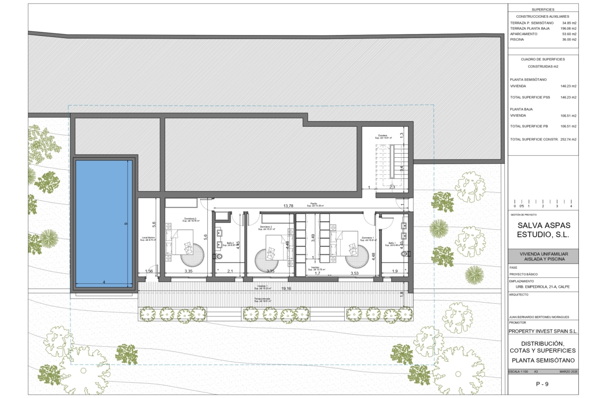 Villa mediterránea con orientación sur y vistas panorámicas